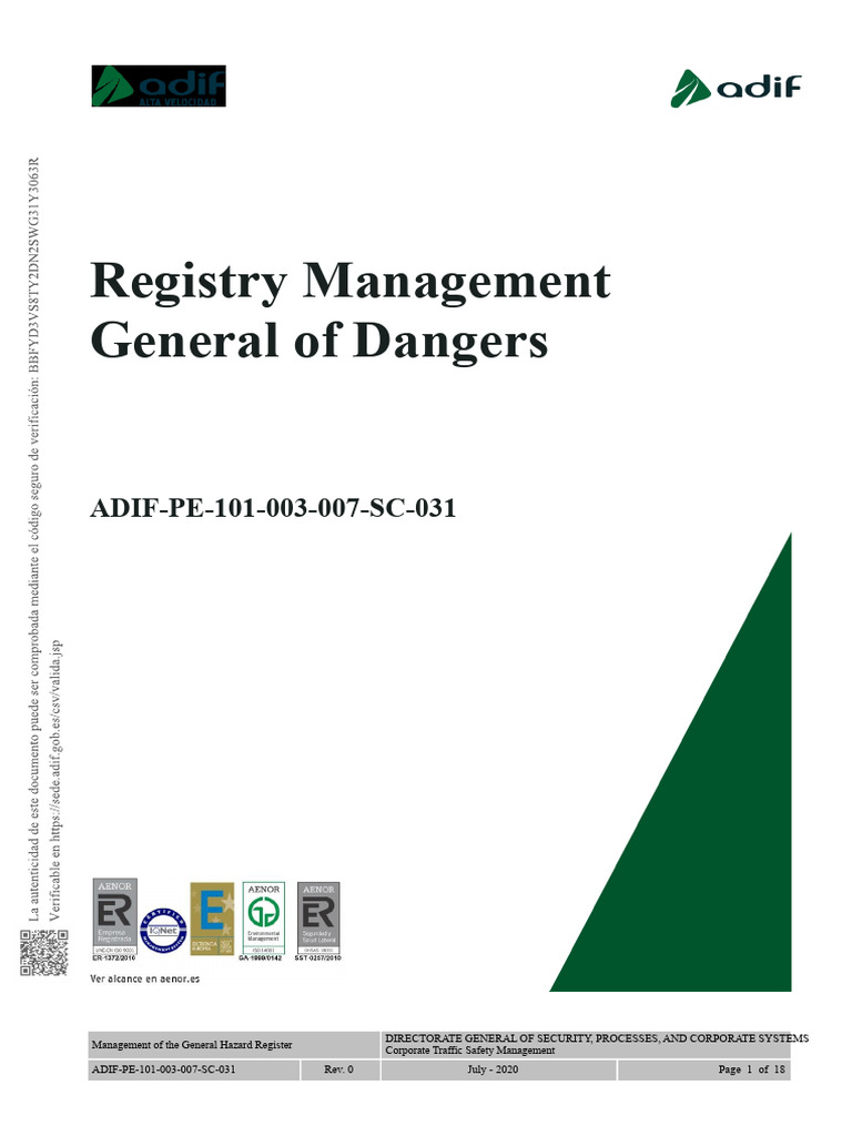 General Hazard Register Management Guide | PDF | Risk | Safety