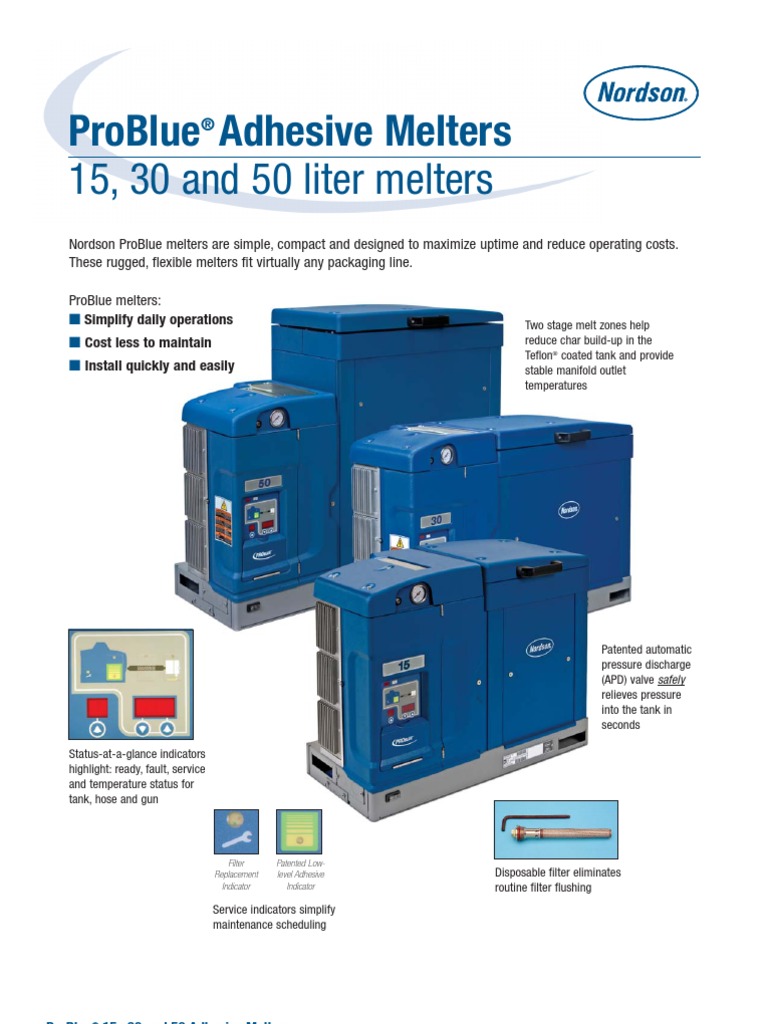 ProBlue 15, 30 and 50 Liter Melters | PDF | Pump | Mechanical Engineering