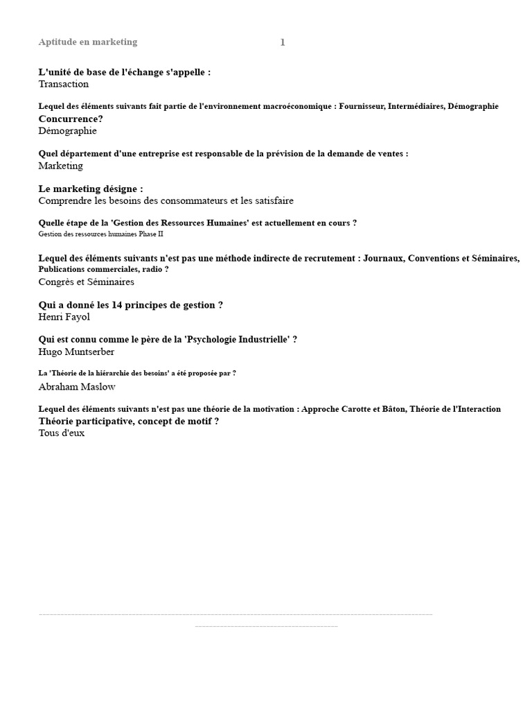 Concepts clés en marketing et vente | PDF | Commercialisation | Sodles