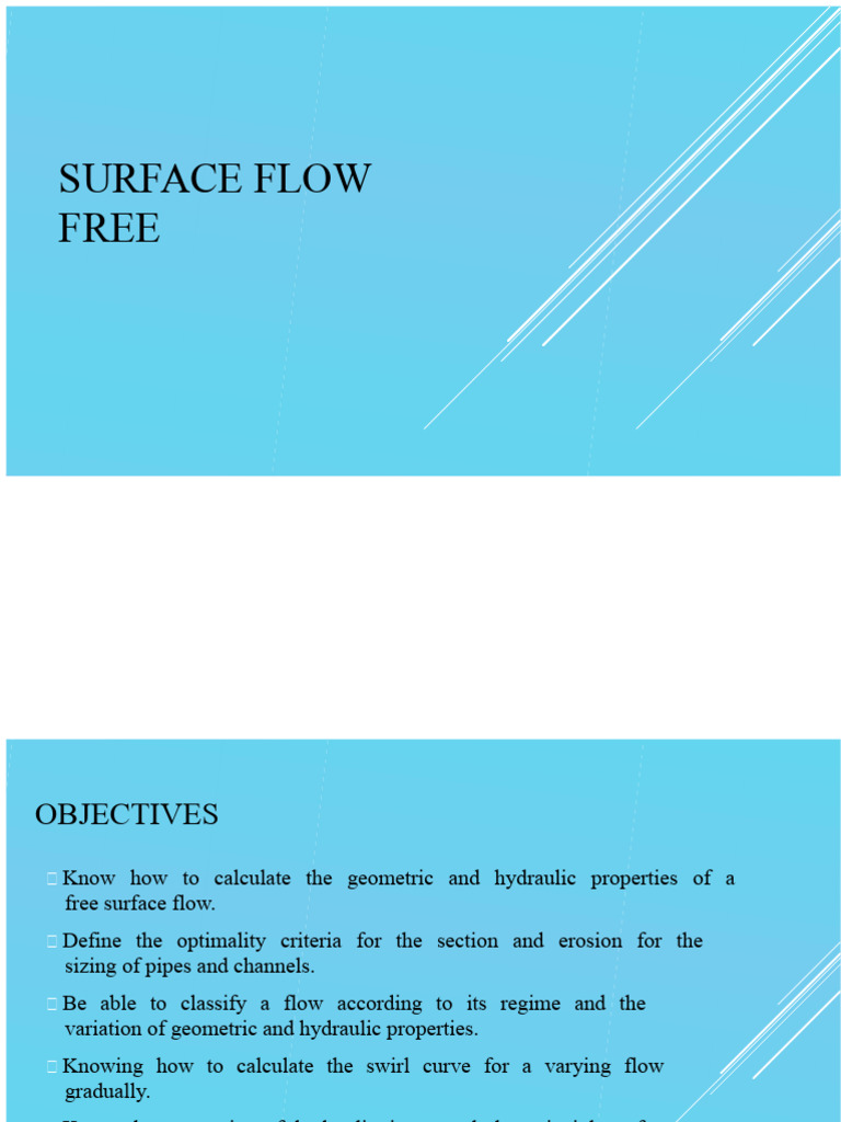 Free Surface Flow Analysis and Design | PDF | Fluid Dynamics | Angle