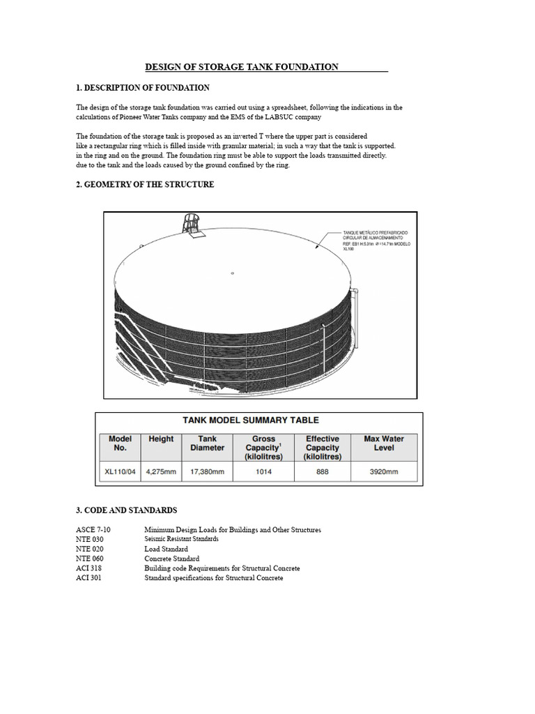 Storage Tank Foundation Design Guide | PDF | Applied And ...