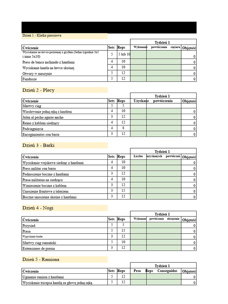 Rutyna Hipertrofii David Laid Bibliotecaderutinas - Com.xlsx - David ...