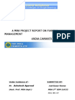 A Mini Project Report On Fiancial Management