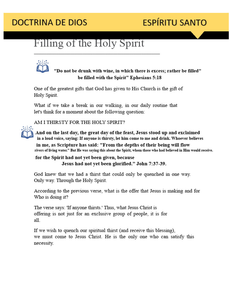 Fullness of The Holy Spirit | PDF | Jesus | Holy Spirit