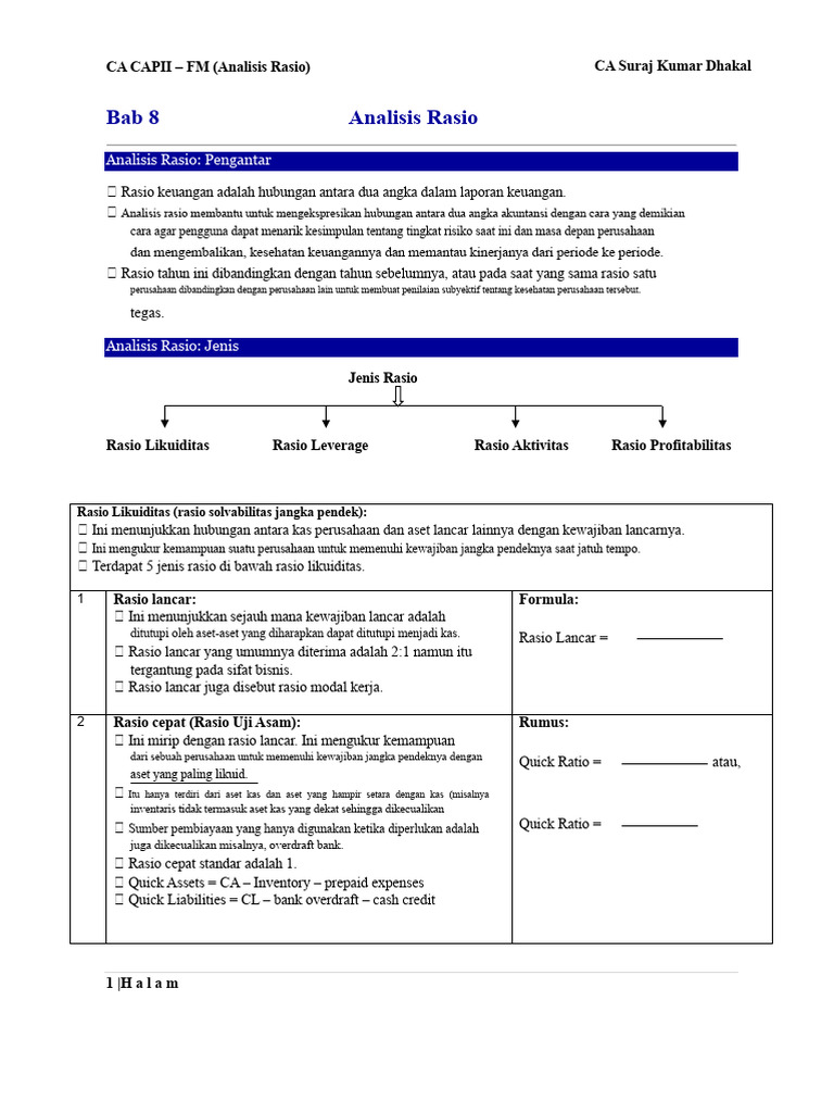 Analisis Rasio Keuangan: Panduan Lengkap | PDF
