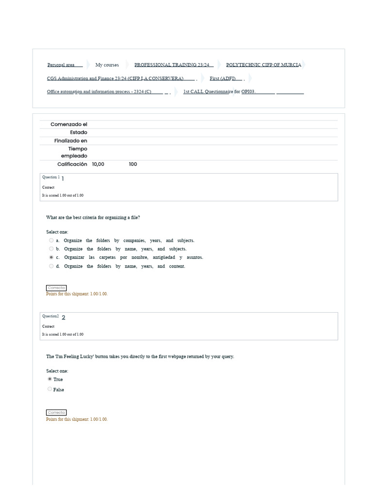 OPI Questionnaire Administration and Finance 4 | PDF | World Wide Web ...
