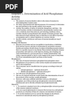 Practical 6 Enzymes 1. Determination of Acid Phosphatase Activity