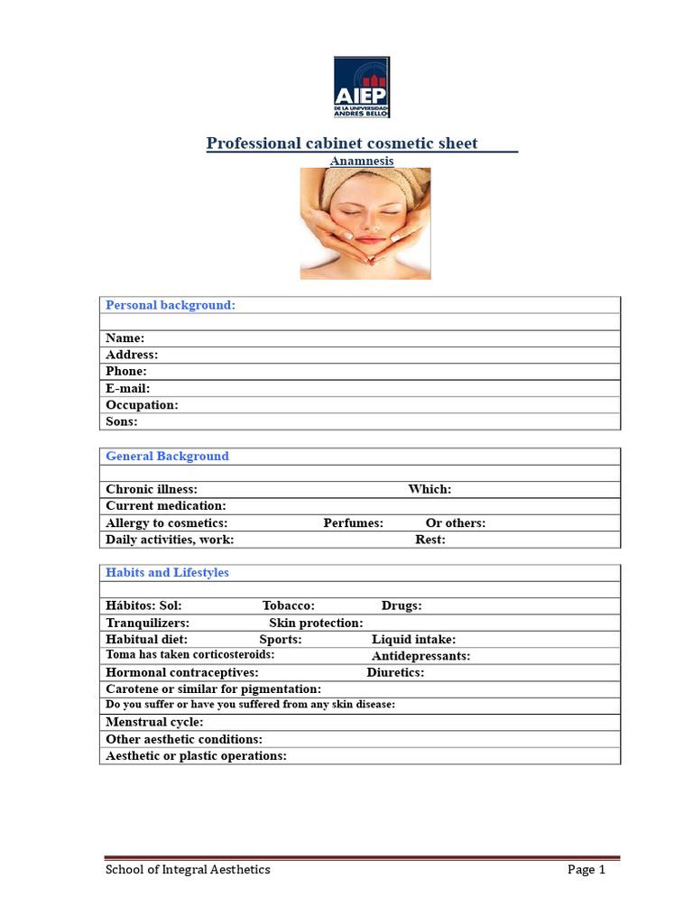 Cosmetology Sheet | PDF