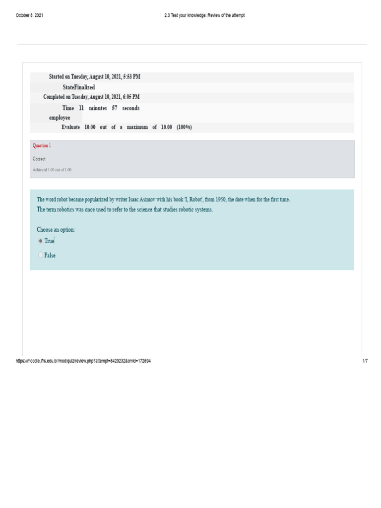 2.3 - 2 Test Your Knowledge - Review of The Attempt | PDF | Computer ...