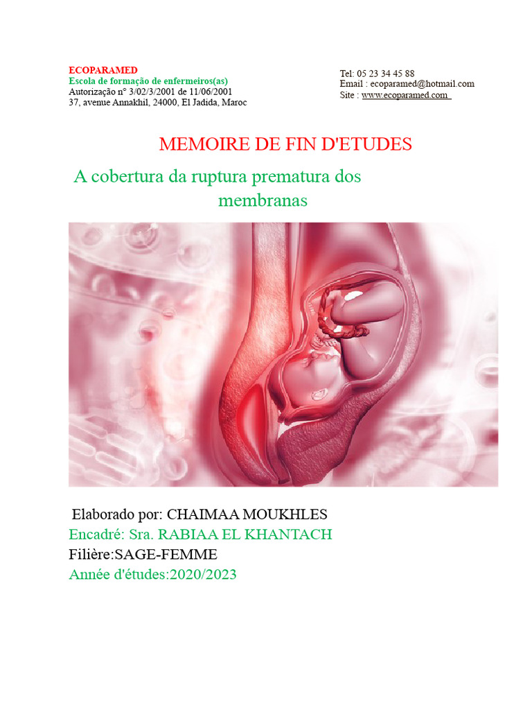 Ruptura Prematura das Membranas: Estudo | PDF | Gravidez | Placenta