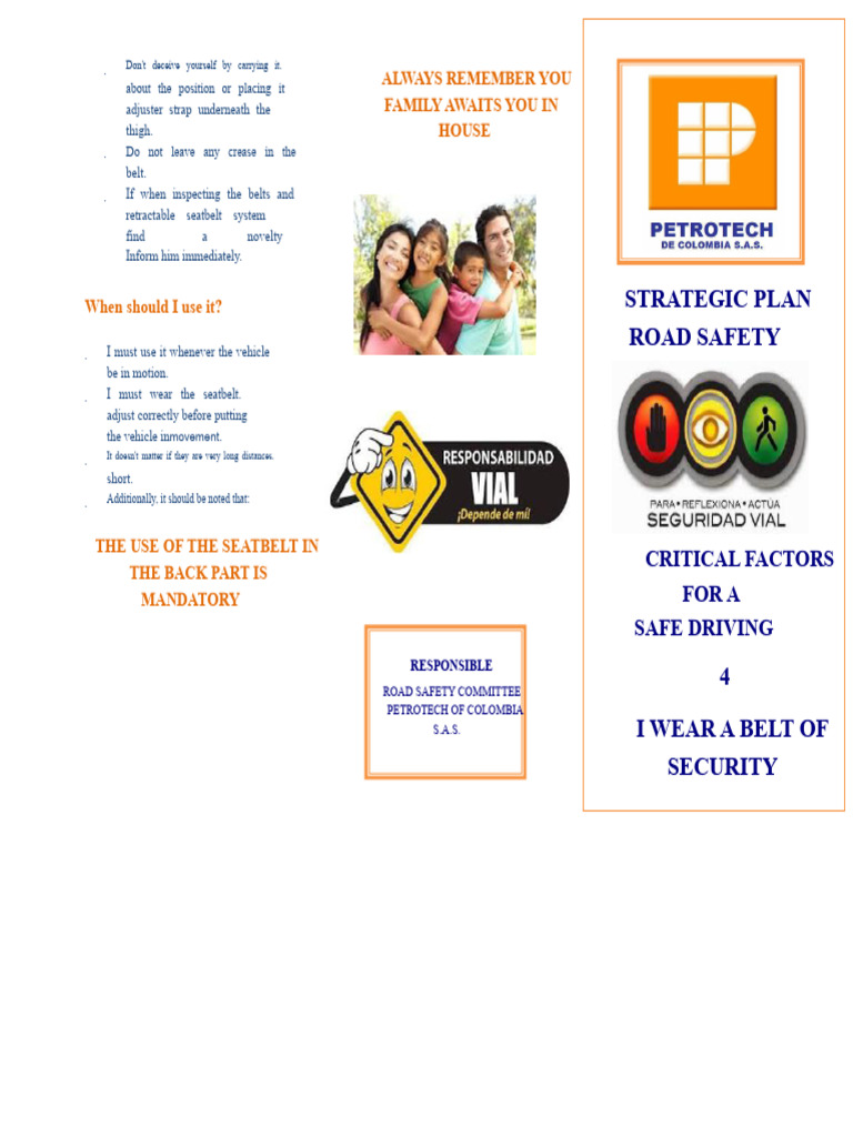 Brochure 3 - Use of Seat Belt Road Safety Petrotech | PDF | Seat Belt ...