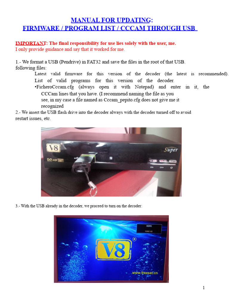 USB Firmware Update Guide for Decoder | PDF | Usb | Usb Flash Drive