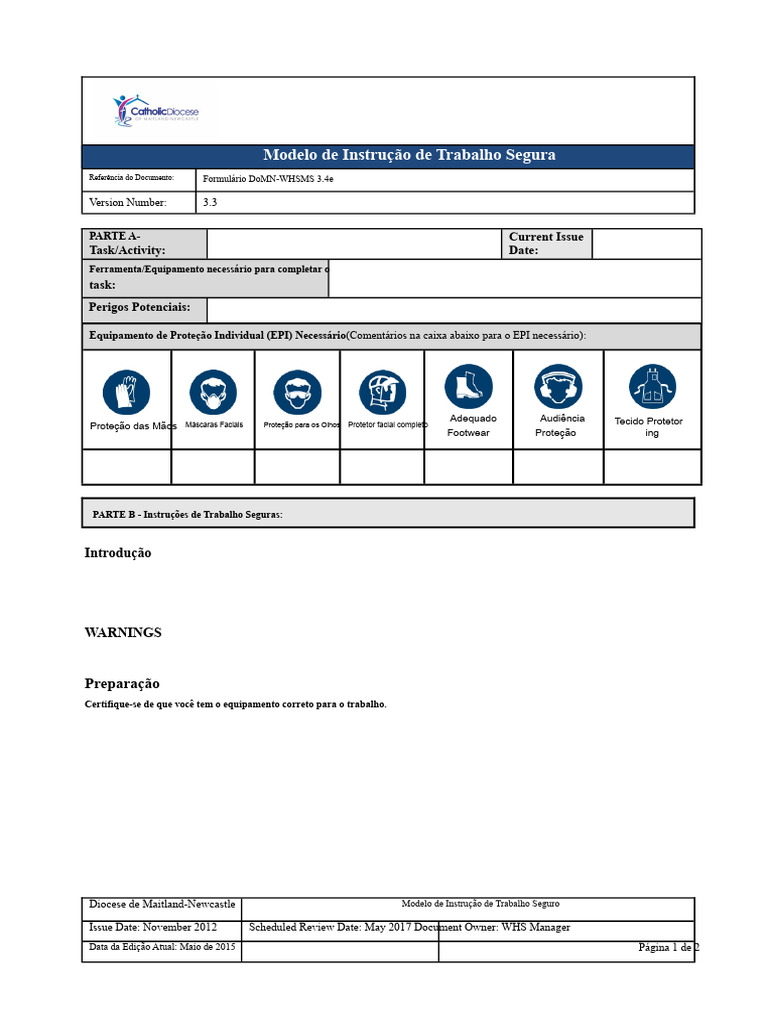 Instrução de Trabalho Segura EPI | PDF