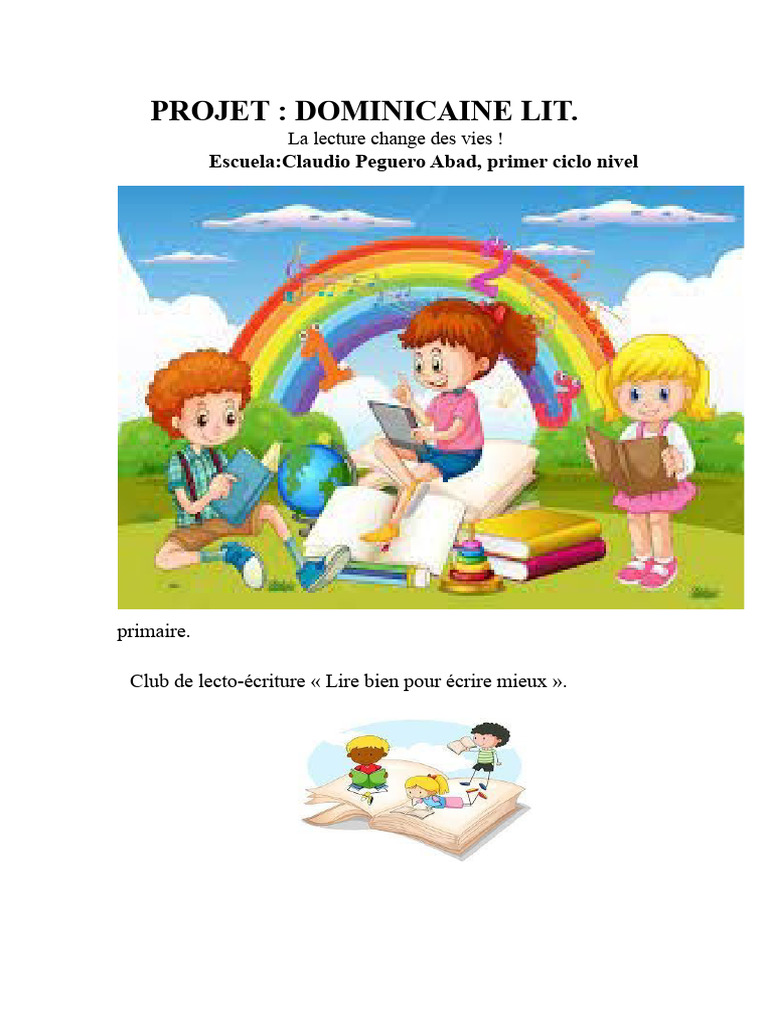 Projet de Lecture et Écriture Primaire | PDF | Pédagogie | Apprentissage