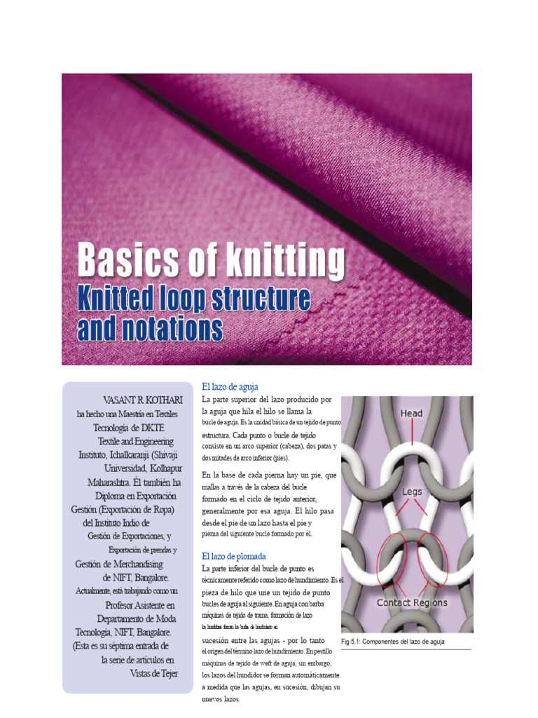 Estructura de Bucle Tejido y Notaciones | PDF | Textiles | Ropa