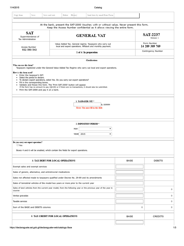 SAT-2237 VAT Declaration Guide | PDF | Value Added Tax | Taxes