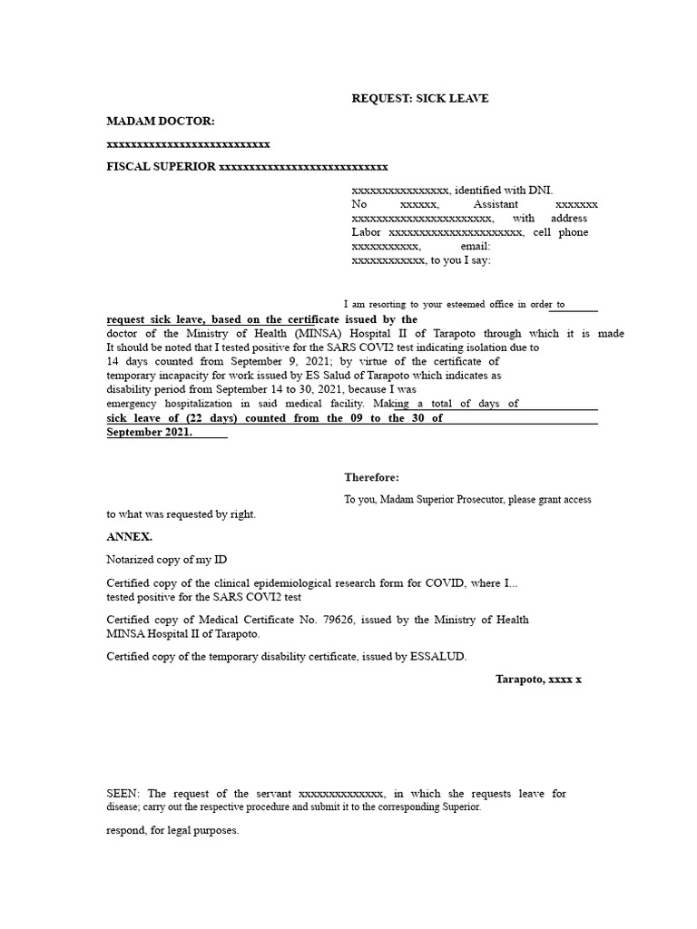sick leave model | PDF
