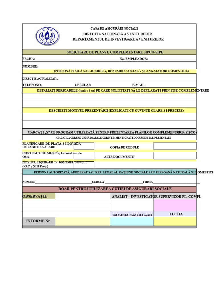 Scrisoare de Cerere Pentru Formular Complementar | PDF