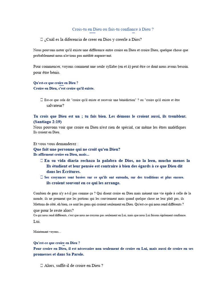 Croire en Dieu vs Croire Dieu : Différences | PDF | Dieu | Abraham