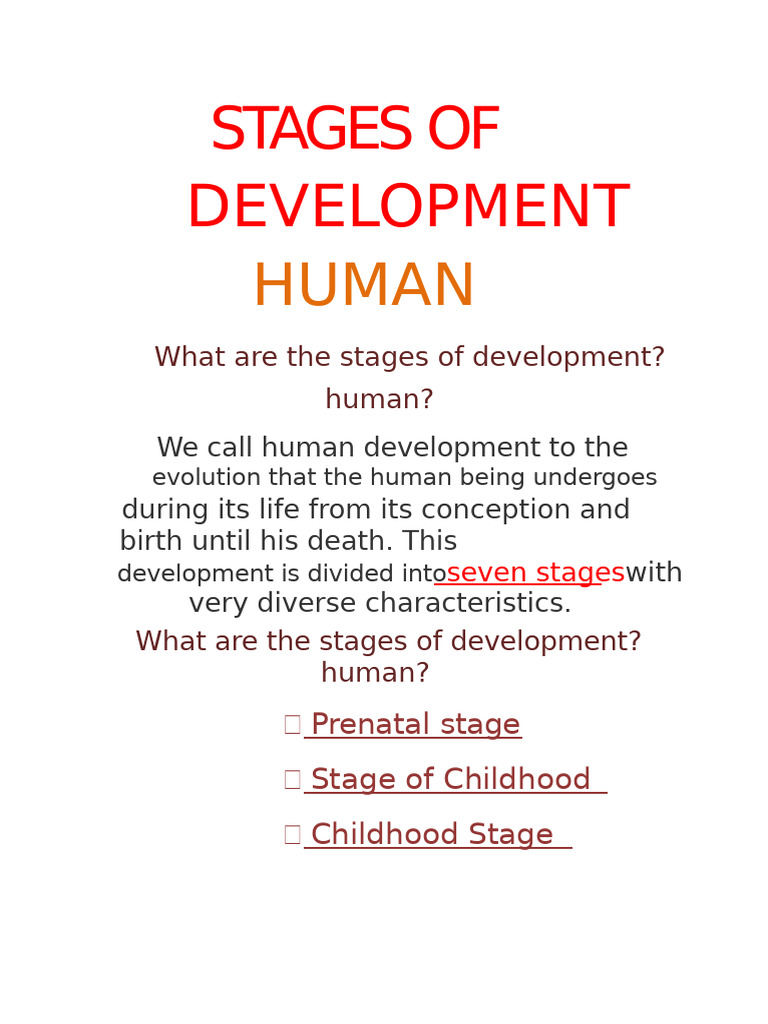 Stages of Human Development | PDF | Prenatal Development | Adolescence