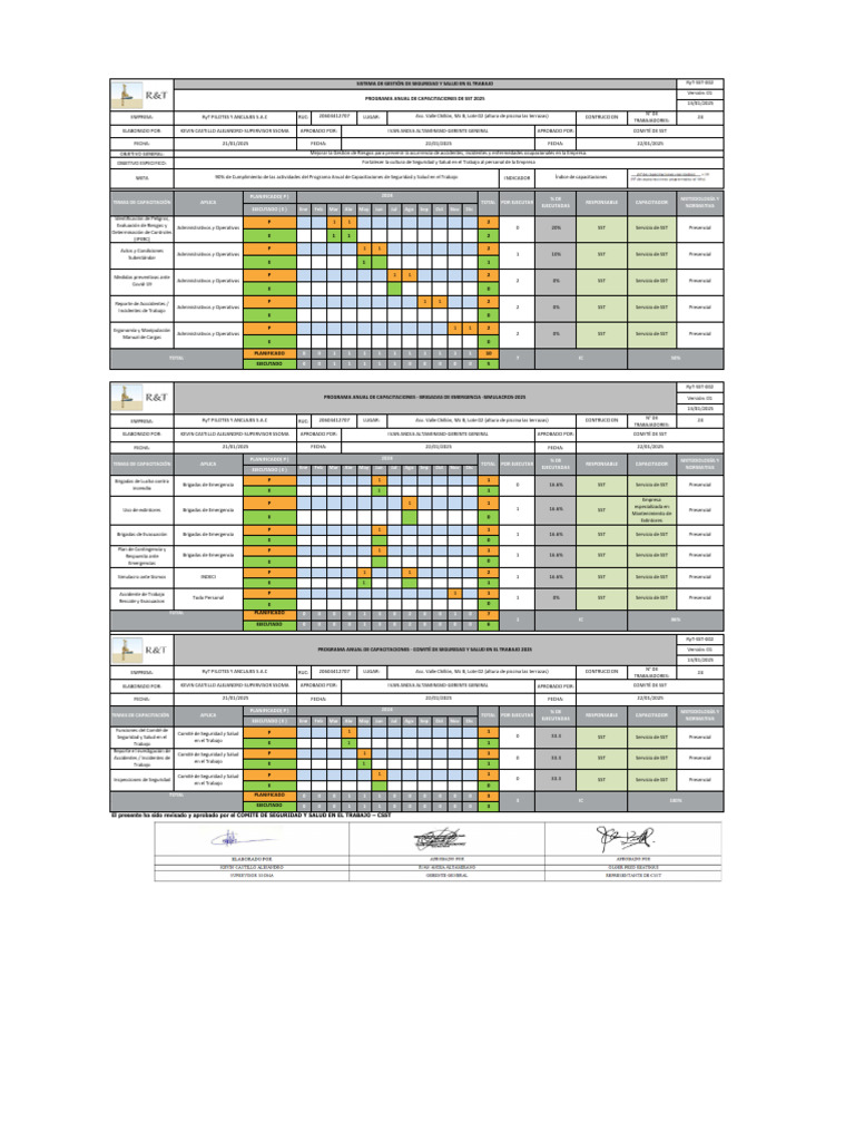 Copia de Programa Anual Capacitaciones de SST | PDF | La seguridad