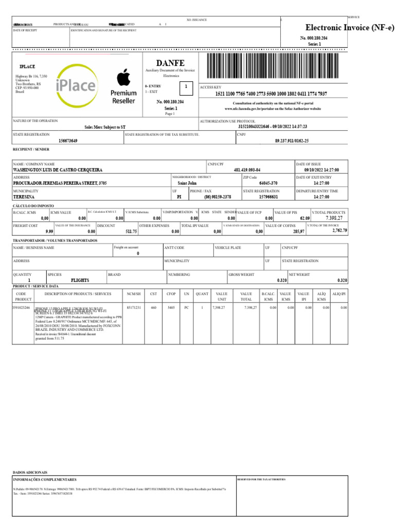Electronic Invoice Details and Summary | PDF | Mobile Computers ...