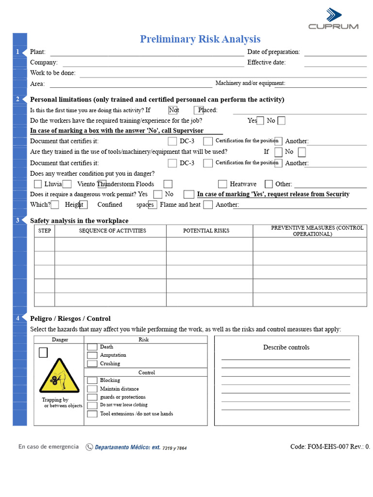 Preliminary Risk Analysis T | PDF | Fires | Personal Protective Equipment