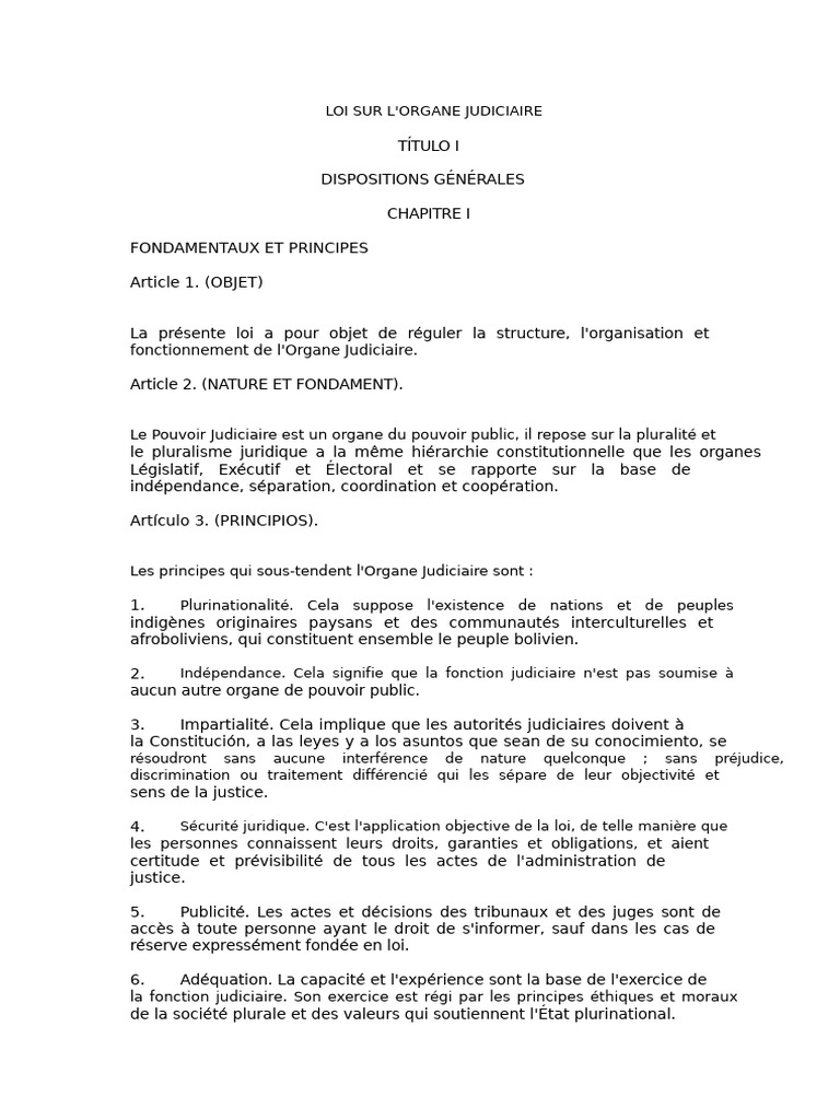 Réglementation de l'Organe Judiciaire | PDF | Loi | Compétence