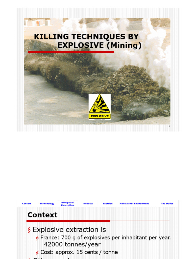 Explosive Techniques in Mining Operations | PDF | Gunpowder | Physical ...