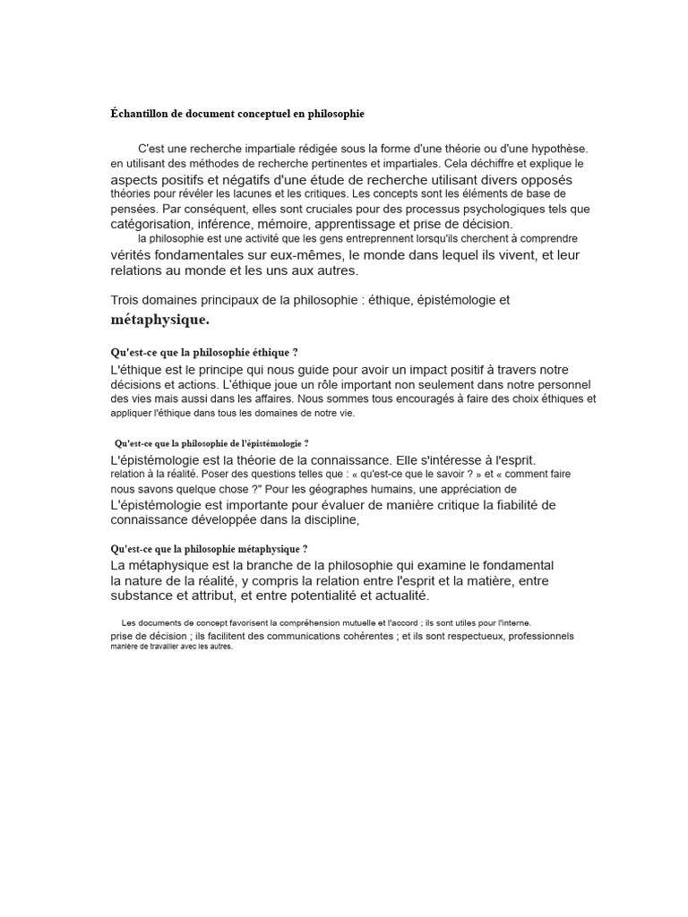 Concepts clés en philosophie et religion | PDF | Épistémologie ...