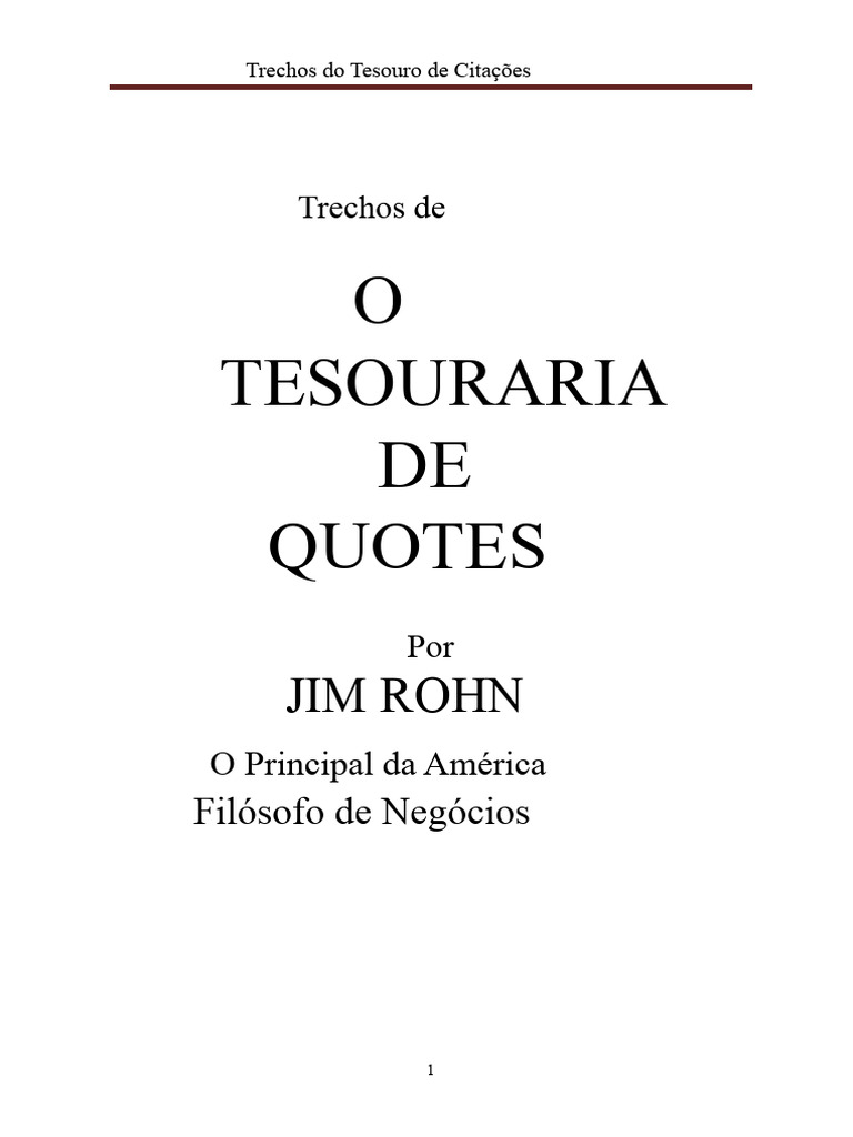 Citações Inspiradoras de Jim Rohn | PDF | Motivação | Motivacional