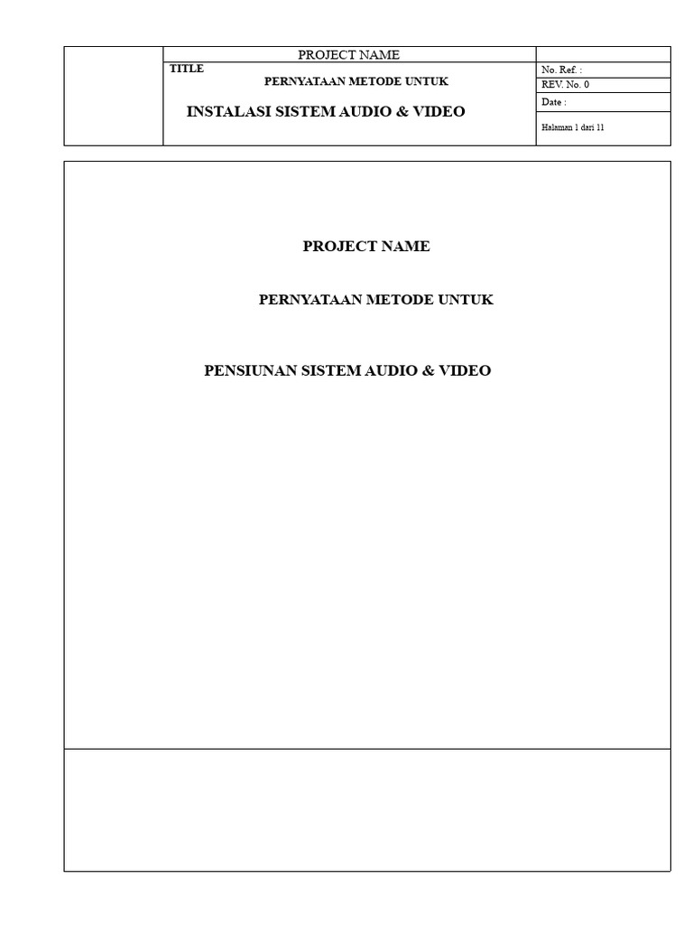 Pernyataan Metode Untuk Instalasi Sistem Audio Visual | PDF