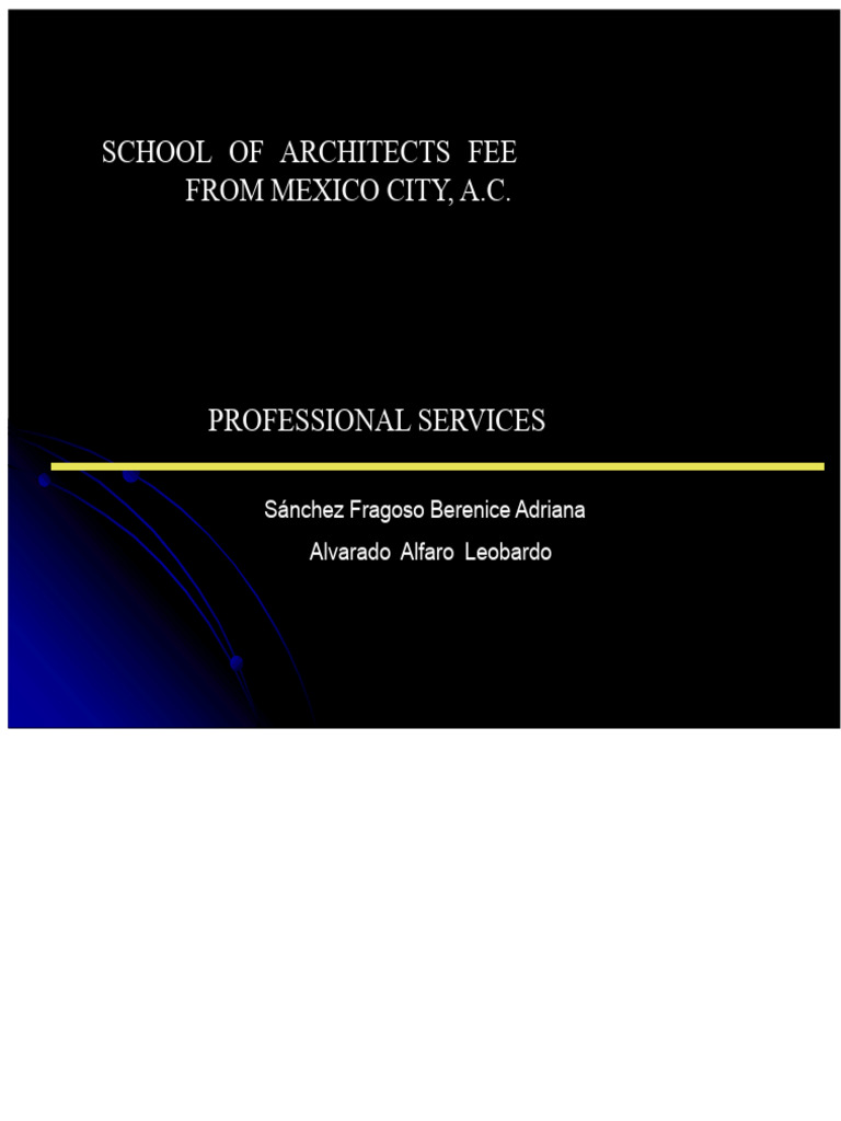 Mexico City Architects' Fee Structure | PDF | Project Management ...