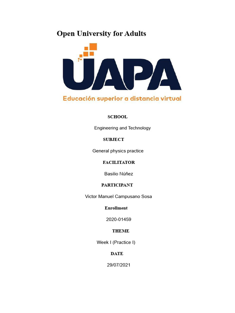 Task 1 General Physics Practice UAPA | PDF
