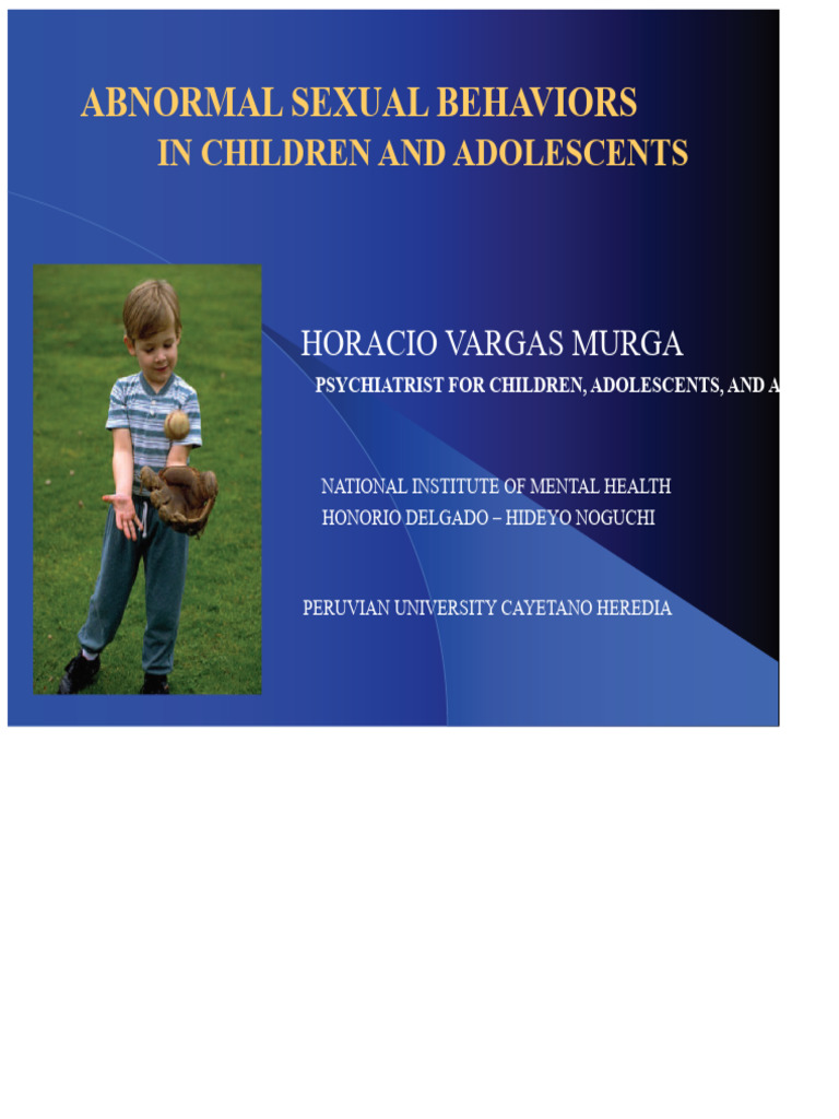 Abnormal Sexual Behaviors in Children and Adolescents - Horacio Vargas ...