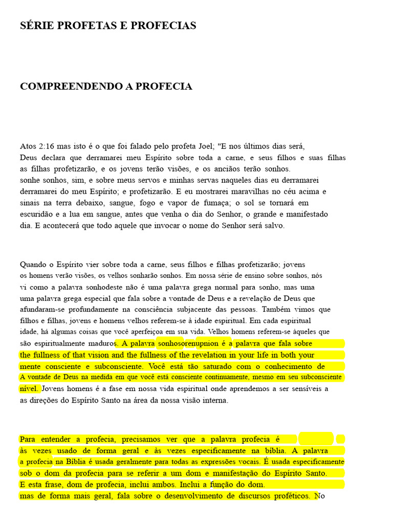 Entendendo a Profecia na Bíblia | PDF | Deus | Jonas