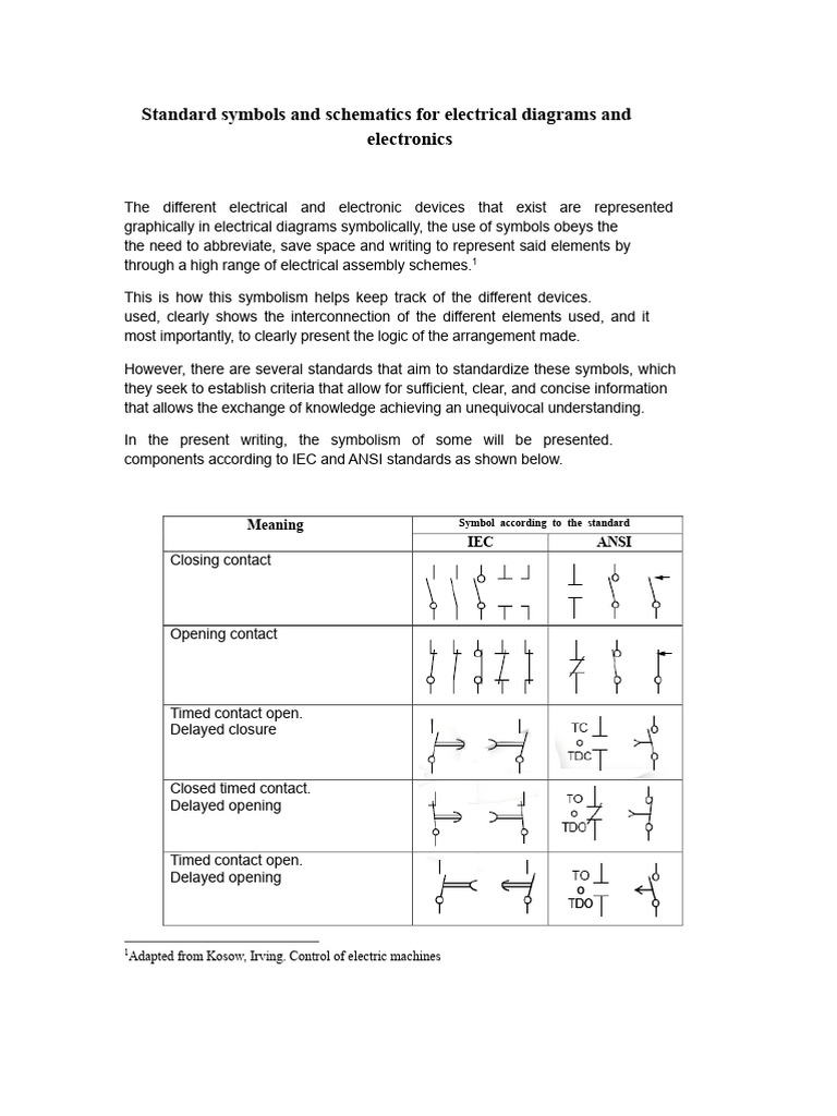Electrical Diagrams: Symbols & Standards | PDF | Relay | Switch