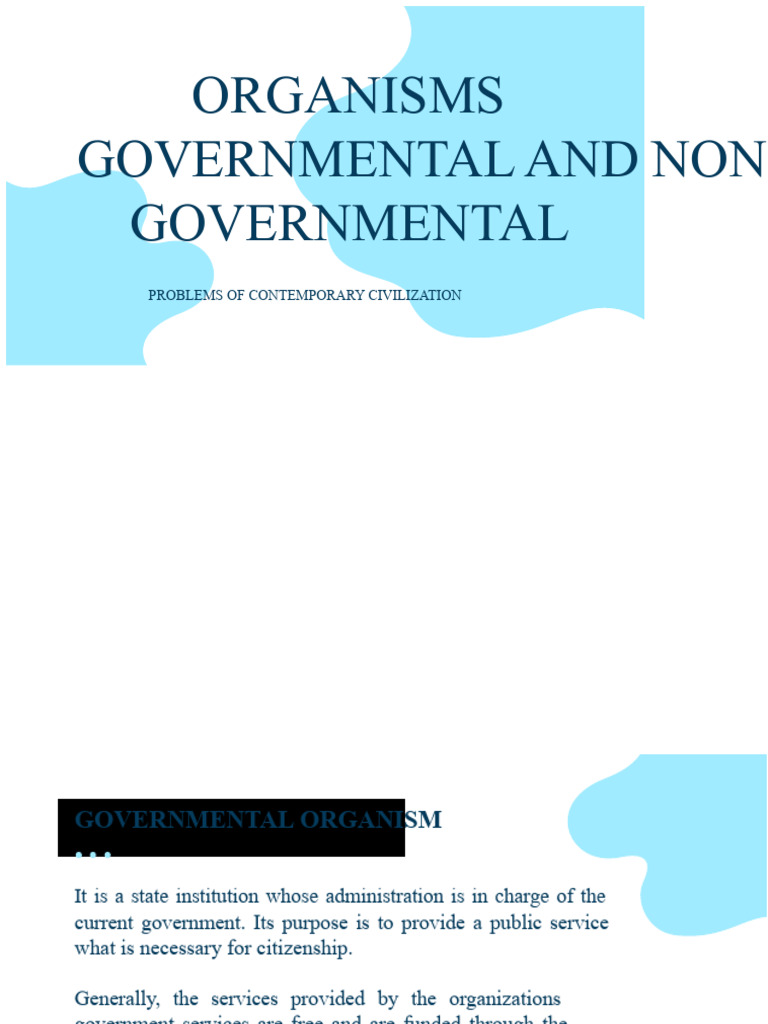 Governmental and Non-Governmental Organisms | PDF | Non Governmental ...