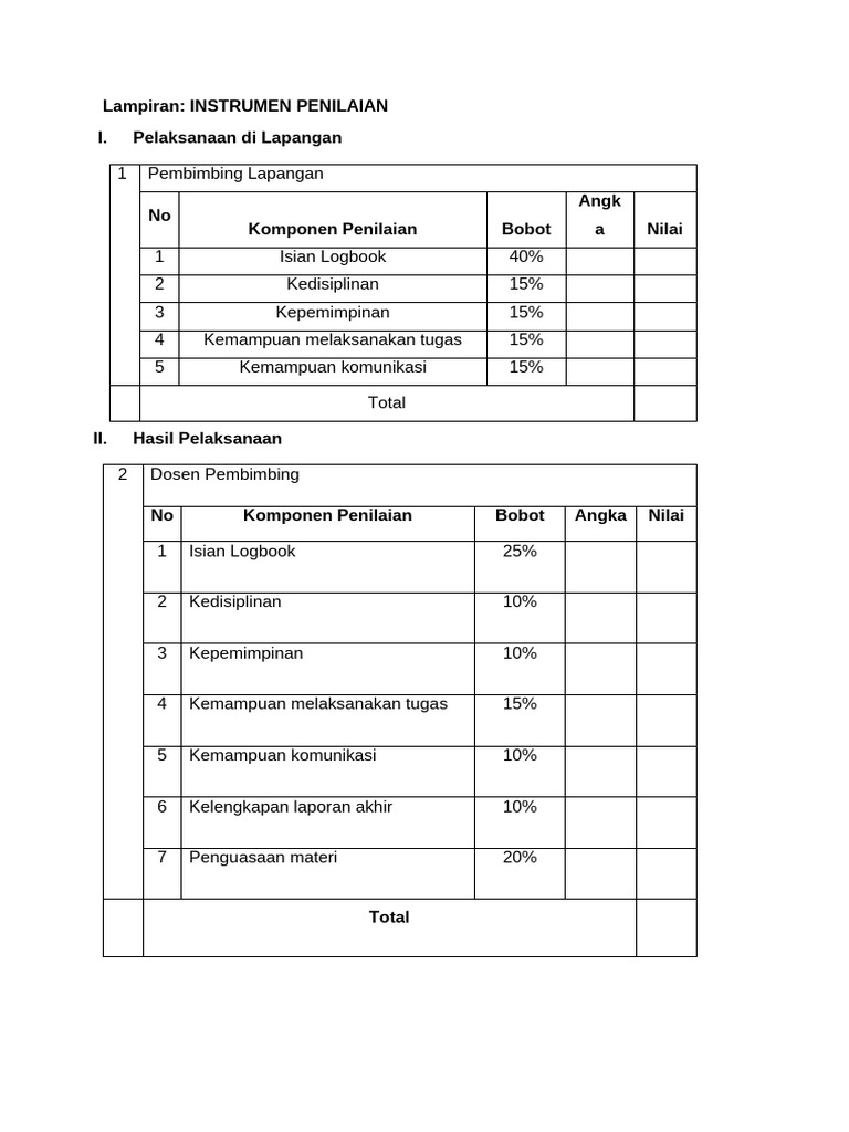 Lampiran - INSTRUMEN PENILAIAN | PDF