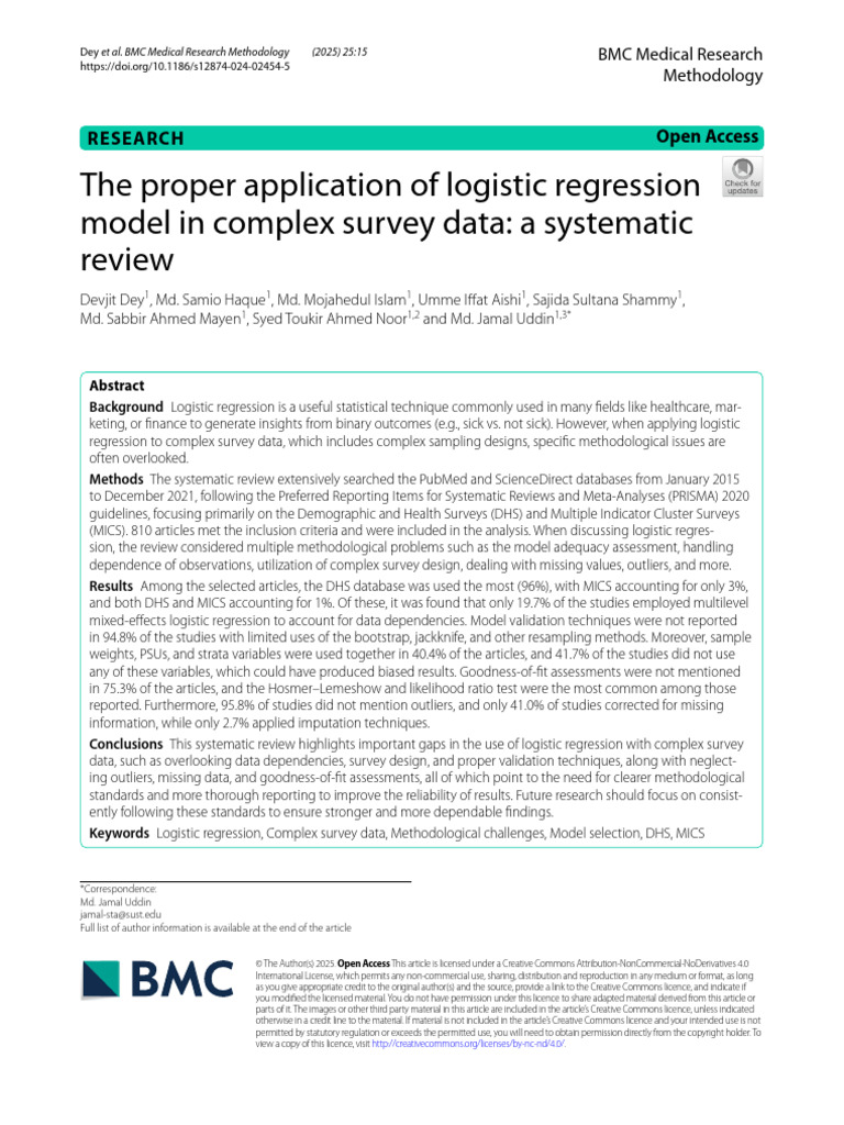 Logistic Regression in Complex Surveys | PDF | Resampling (Statistics ...