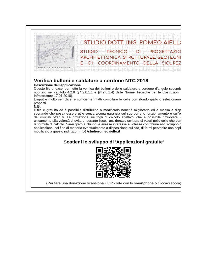 Verifica Bulloni e Saldature A Cordone NTC 2018 | PDF