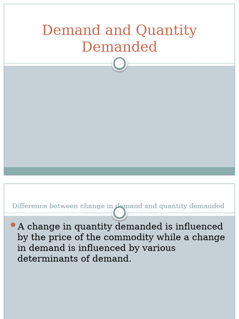 Demand and Quantity Demanded | PDF