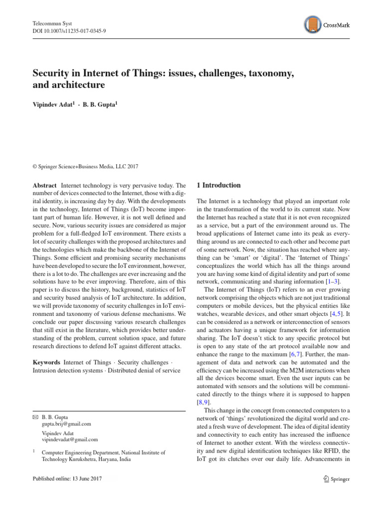 IoT Security: Challenges and Solutions | PDF | Internet Of Things ...
