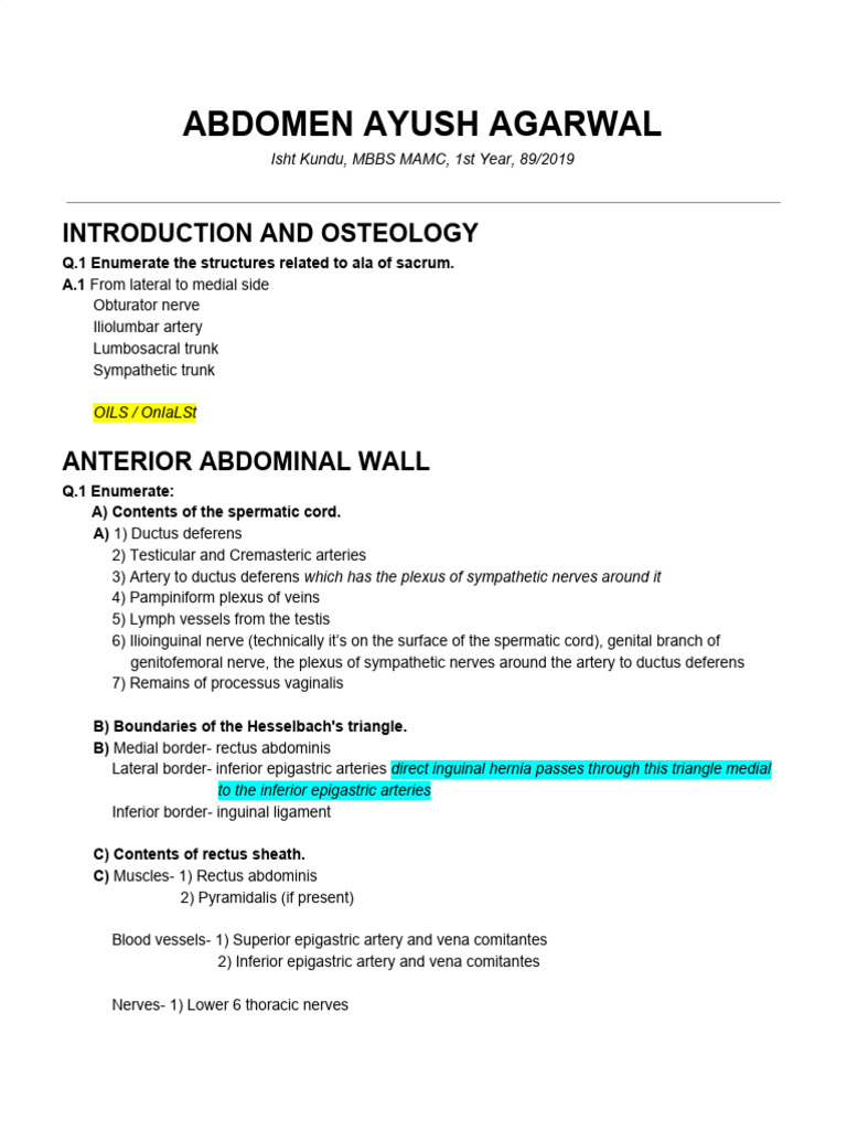 Anatomy of Abdomen and Inguinal Region | PDF | Stomach | Liver