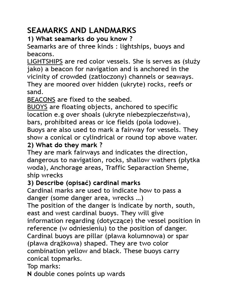Seamarks and Landmarks2 | PDF | Cargo | Ships