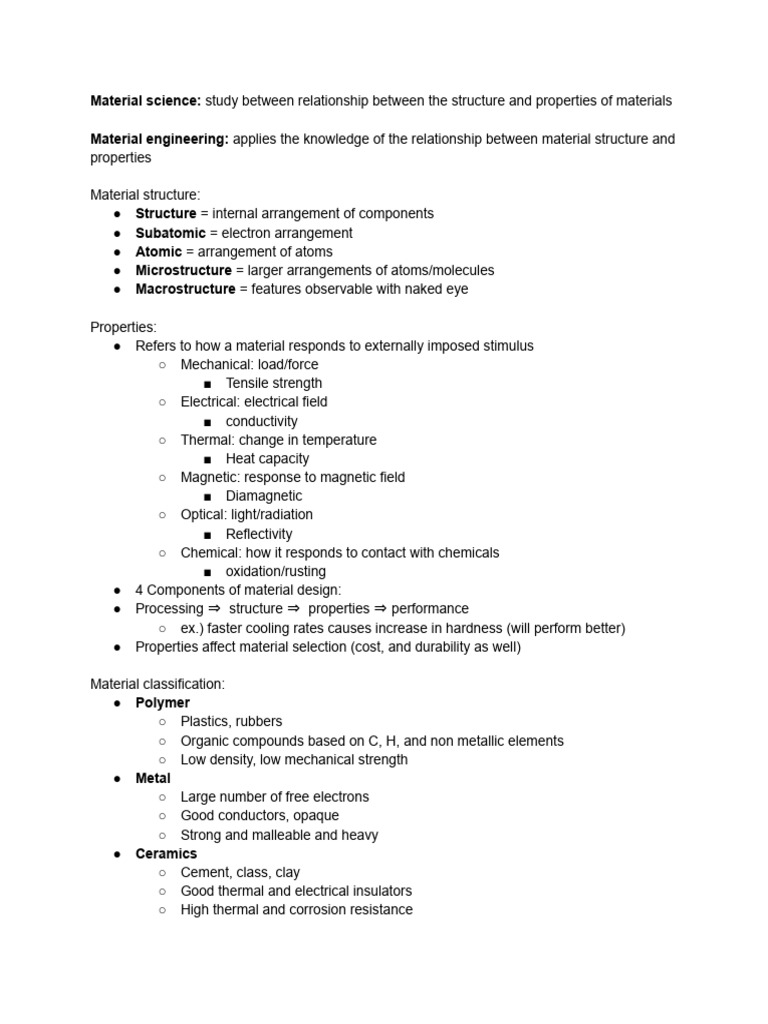 Understanding Material Structure and Properties | PDF | Dislocation ...