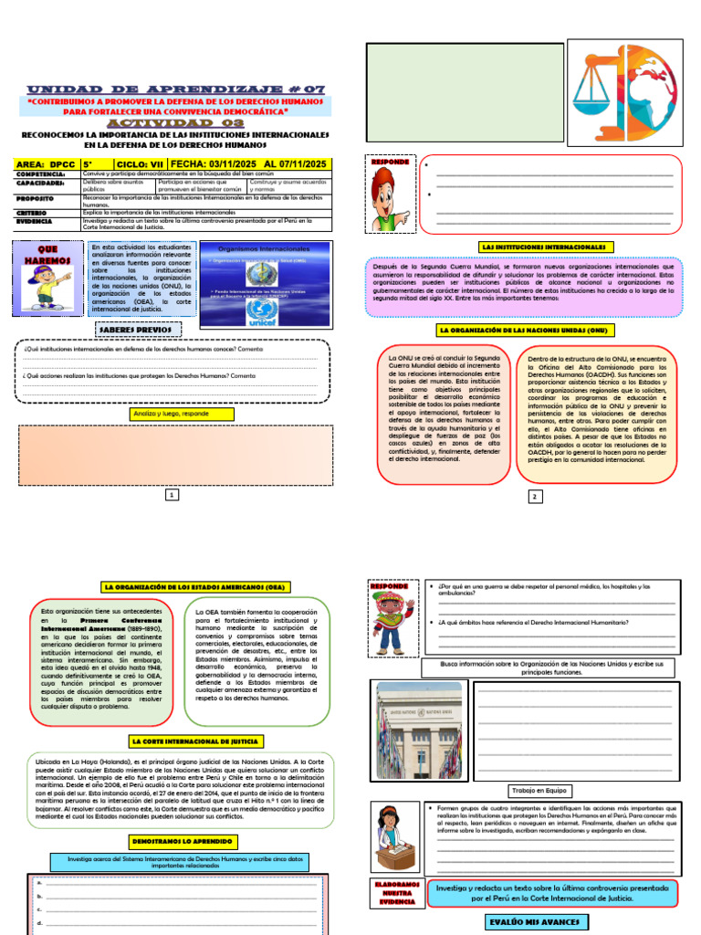 ACTIVIDAD 3 DPCC 5° (1) P | PDF | Derechos humanos | Naciones Unidas