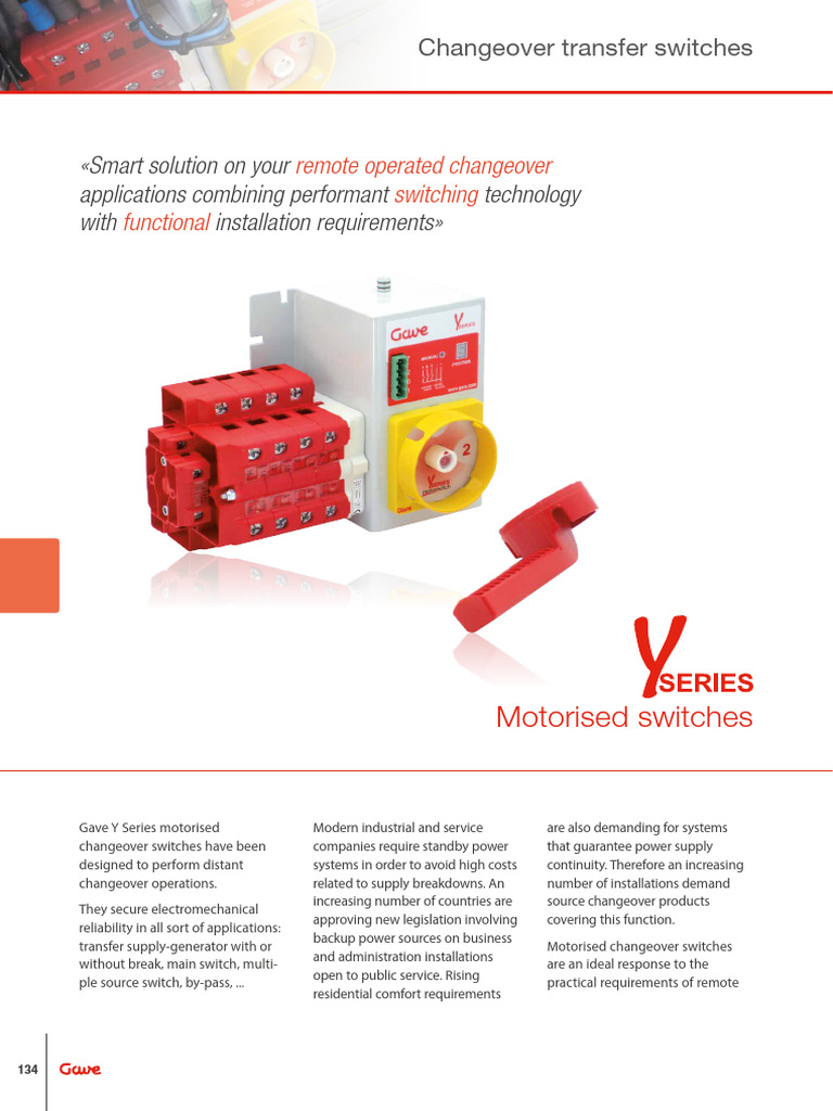 Motorised Changeover Switches Overview | PDF | Switch | Direct Current