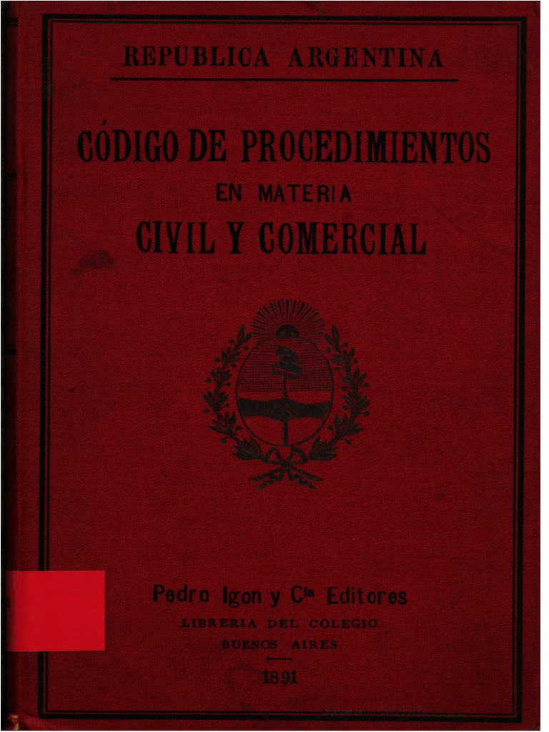 Código de Proc. en Materia Civ y Com (1886) | PDF