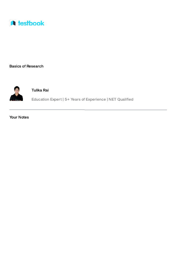 Basics of Research - Notes | PDF